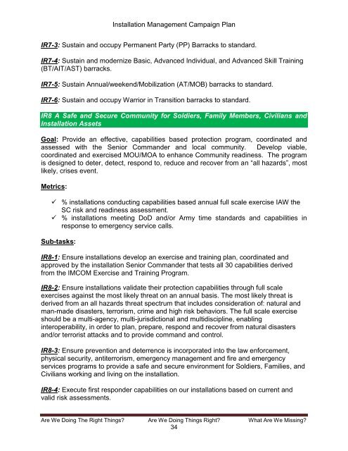 Installation Management Campaign Plan (Version 4) - U.S. Army