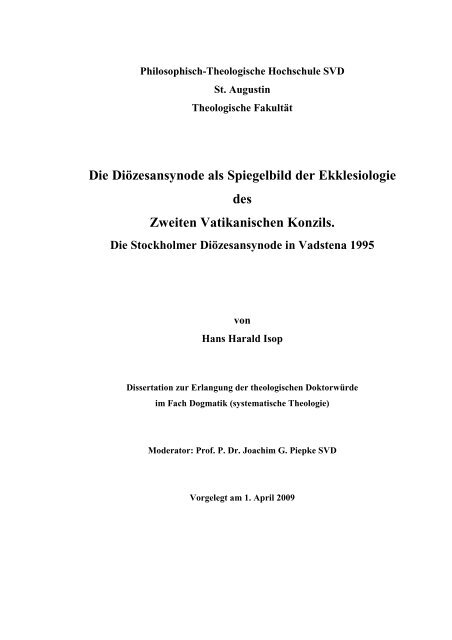 Hans Harald Isop - Philosophisch-Theologischen Hochschule SVD ...