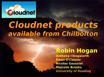Cloudnet products