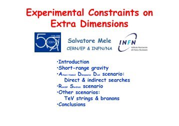 Experimental Constraints on Extra Dimensions