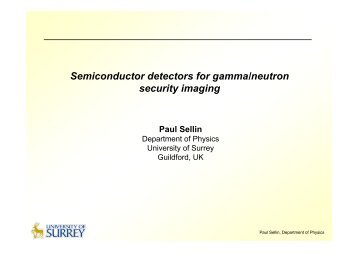 Semiconductor detectors for gamma/neutron security imaging