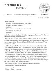 Pfarrbrief - Pfarrgemeinde St. Franziskus Bremen