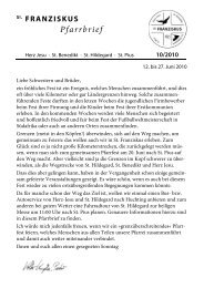 Pfarrbrief - Pfarrgemeinde St. Franziskus Bremen