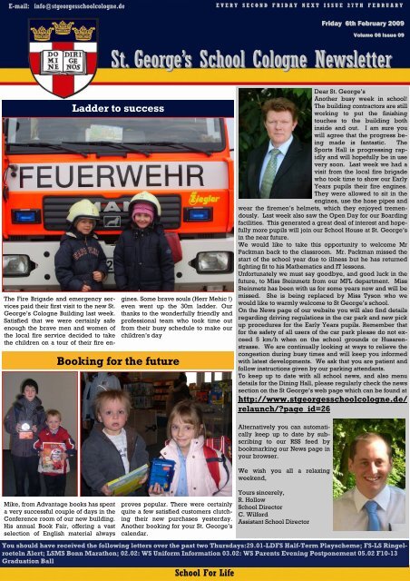 St. George's School Cologne Newsletter