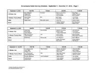 Ministry Schedule September - December 2012 - St. Germaine