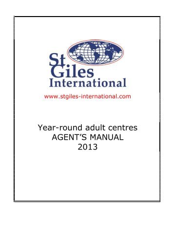 Year-round adult centres AGENT'S MANUAL 2013 - St Giles ...