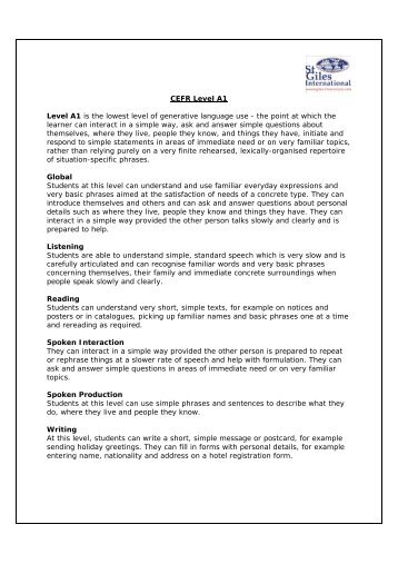 Level A1 - St Giles International