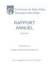 Rapport annuel 2011 - Partie 1 - Saint-Gilles - RÃ©gion de Bruxelles ...