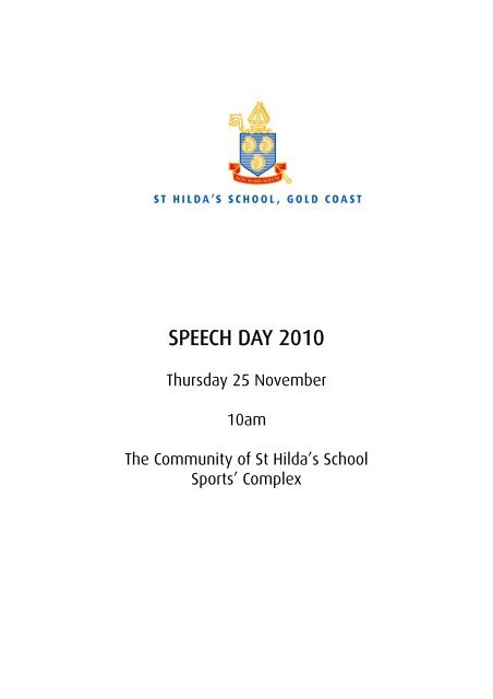 Speech Day Program final final 2010.pub - St Hildas School