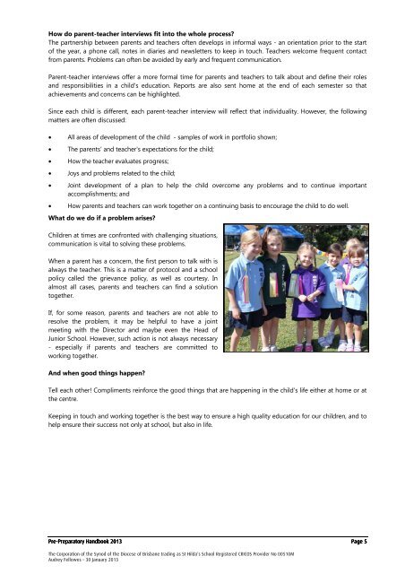 Pre Prep Parent Handbook 2013 v9 - 31 January ... - St Hildas School