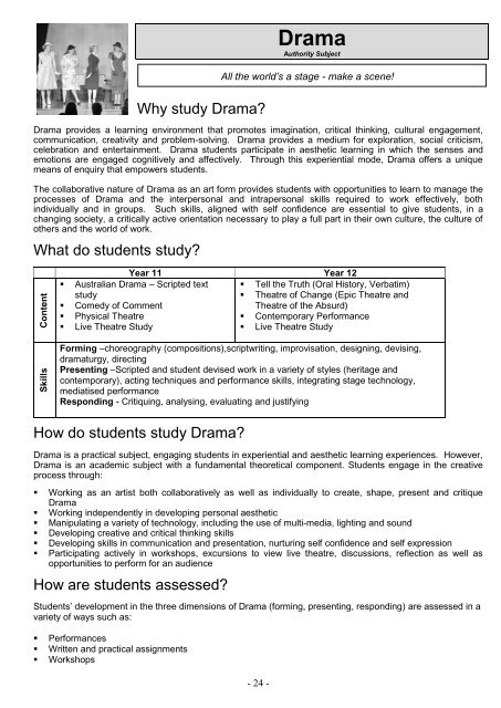 subject booklet for year 11-12 - St Hildas School
