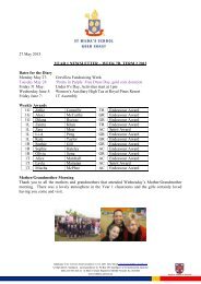 27 May 2013 YEAR 1 NEWSLETTER â WEEK 7B ... - St Hildas School