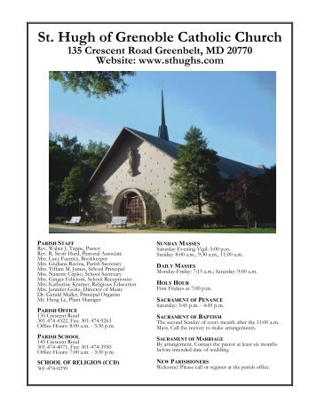 St. Hugh of Grenoble Catholic Church - St. Hugh Of Grenoble Parish