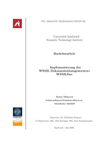 Bachelorarbeit WSMLDoc - STI Innsbruck