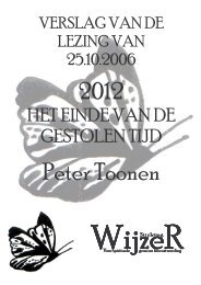VERSLAG PETER TOONEN - Stichting Wijzer