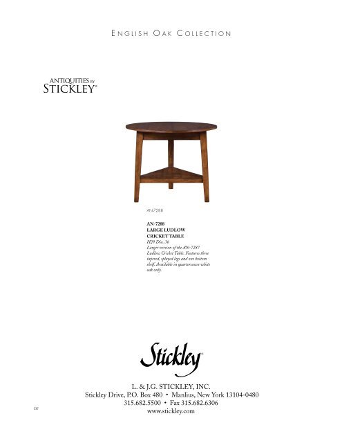MARCH 2007 MARKET INTRODUCTIONS - Stickley