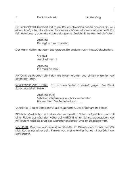 Ein Schlachtfeld Be Stichwort Drehbuch