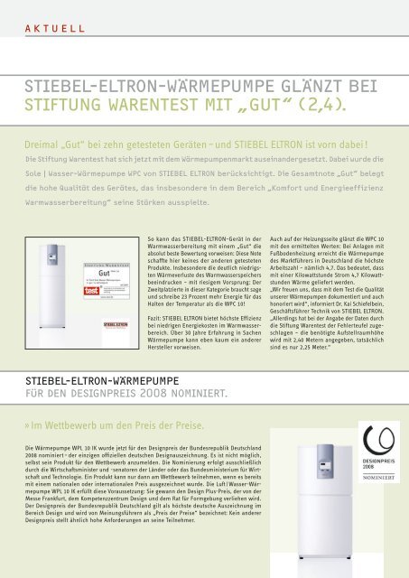 START DER NEUEN WÃRMEPUMPENPRODUKTION. - Stiebel Eltron