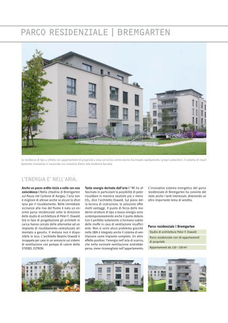 PARCO RESIDENZIALE | BREMGARTEN - Stiebel Eltron