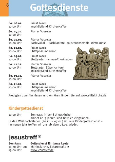 Gottesdienste - Stiftskirche Stuttgart