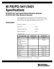 NI PXI/PCI-5411/5431 Specifications - TekNet Electronics