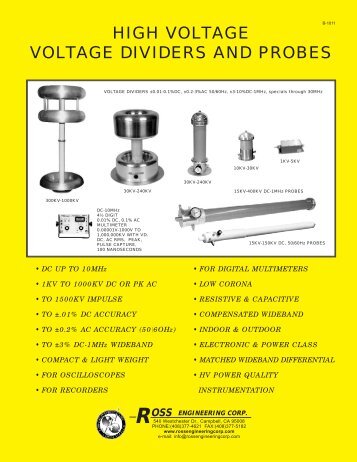 HIGH VOLTAGE VOLTAGE DIVIDERS AND PROBES - Spectroscopic