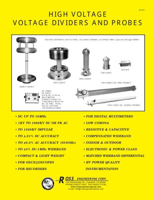 HIGH VOLTAGE VOLTAGE DIVIDERS AND PROBES - Spectroscopic