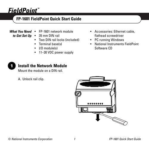 FP-1601 FieldPoint Quick Start Guide - Spectroscopic