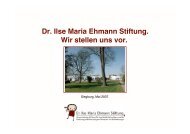 Wir stellen uns vor.pdf - Dr. Ilse Maria Ehmann Stiftung