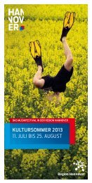 Kultursommer 2013 11. JULI BIS 25. AUGUST - Hannover.de