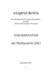 Dokumentation Jugend denkt 2001 - Stiftung Kulturregion Hannover