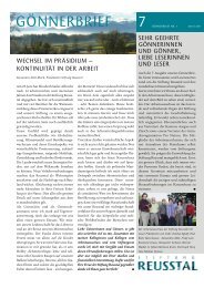 GÃ¶nnerbrief Nr. 7 2010/2011 - Stiftung Reusstal