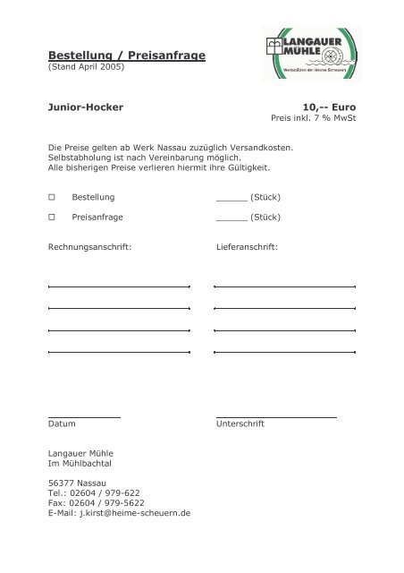 Junior-Hocker - Stiftung Scheuern