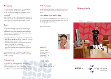 Flyer Wohnschule - Stiftung Scheuern