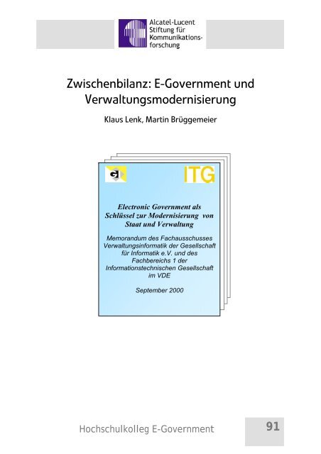 E-Government und Verwaltungsmodernisierung - Alcatel-Lucent ...