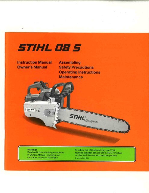 STIHL 08 S Chain Saw - Professional Chain Saw | STIHL