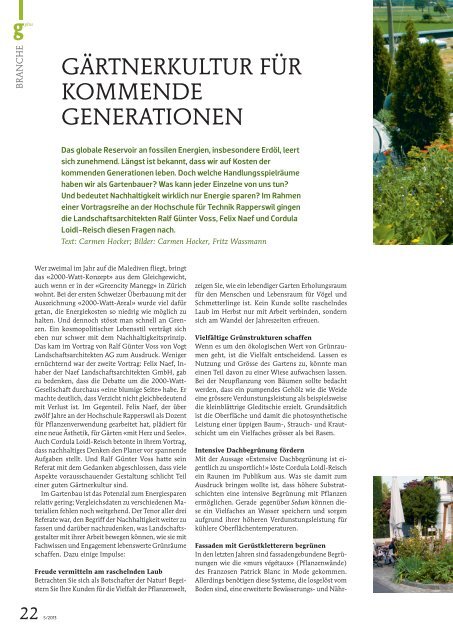 GÃrTnerKULTUr FÃr KOMMenDe GeneraTIOnen