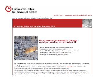 Newsletter Dez. 2012 - Brustsoor und Innsbrucker Studie