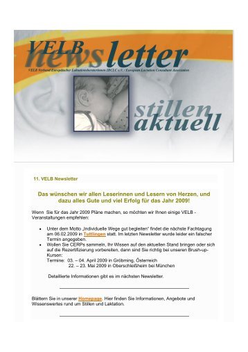 11. VELB Newsletter - EuropÃ¤isches Institut fÃ¼r Stillen und Laktation