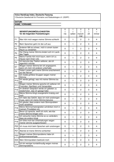 Voice Handicap Index - Stimm-und-sprachtherapie.de