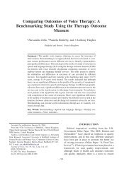 Comparing Outcomes of Voice Therapy - Stimm-und-sprachtherapie ...
