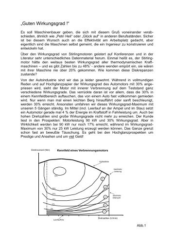 „Guten Wirkungsgrad - Stirlingmotor