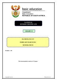 national senior certificate grade 12 - Department of Basic Education