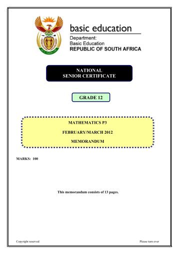 national senior certificate grade 12 - Department of Basic Education