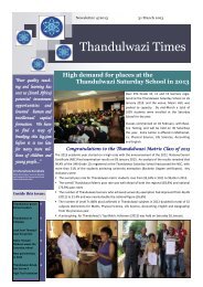 Thandulwazi Times 2013 Volume 4 - St Stithians College