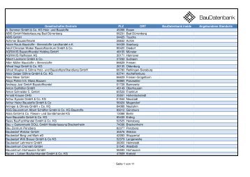 Liste der teilnehmenden Händler - BauDatenbank