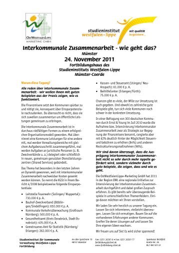 Informationsblatt - Studieninstitut Westfalen Lippe