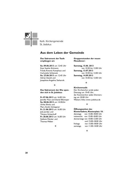 Ausgabe Juni 2013 - St. Jodokus Bielefeld