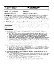 st. joseph's hospital and health center certified nurse aide job ...