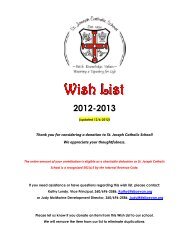 Wish List - St. Joseph Catholic School